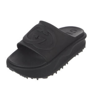 NWT Gucci Black Platform Slide Sandals US 6 men/7.5 in women Unisex